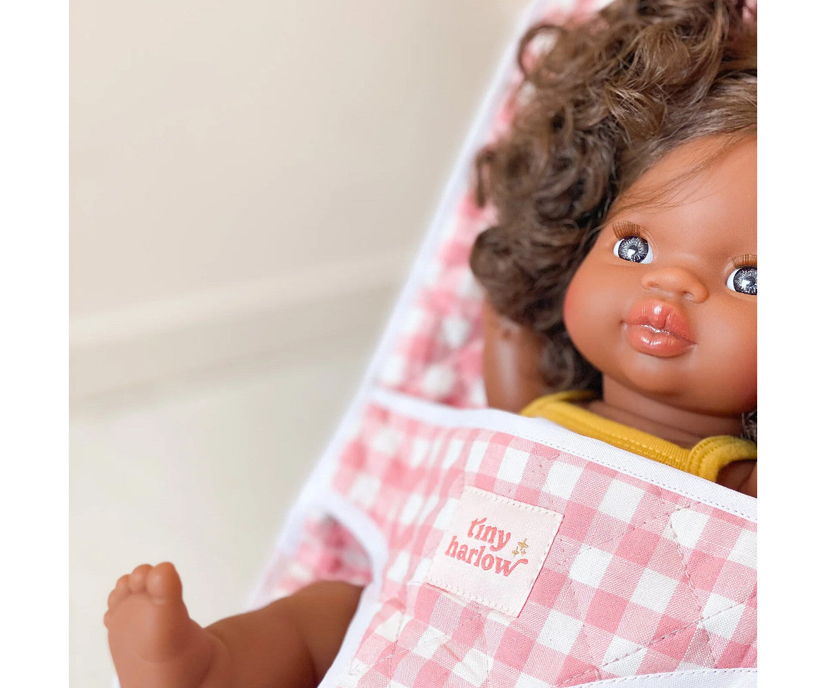 Cochecito para Muñecas - Cuadros Rosas