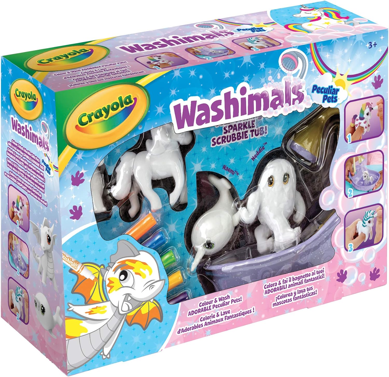 Set 4 figuras - Washimals Animalitos Fantásticos