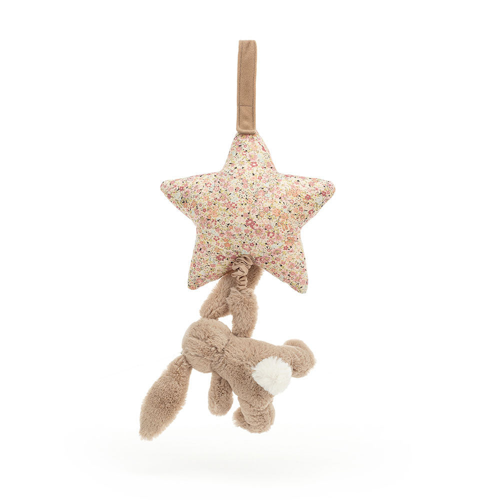 Colgante musical - Estrella y conejo de flores