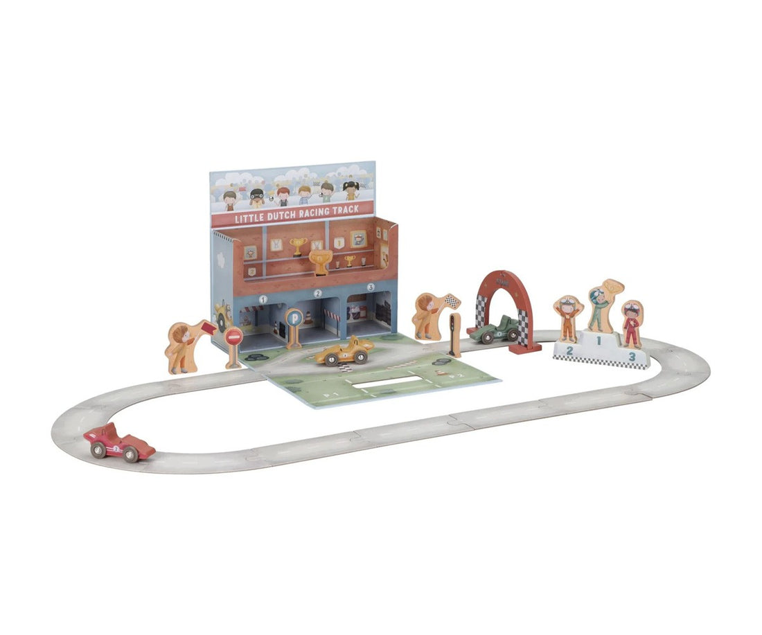 Caja con circuito y pista de carreras