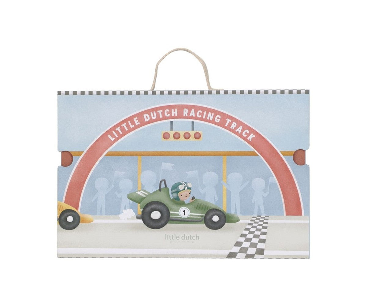 Caja con circuito y pista de carreras