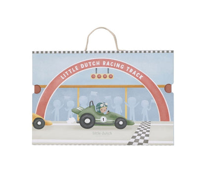 Caja con circuito y pista de carreras