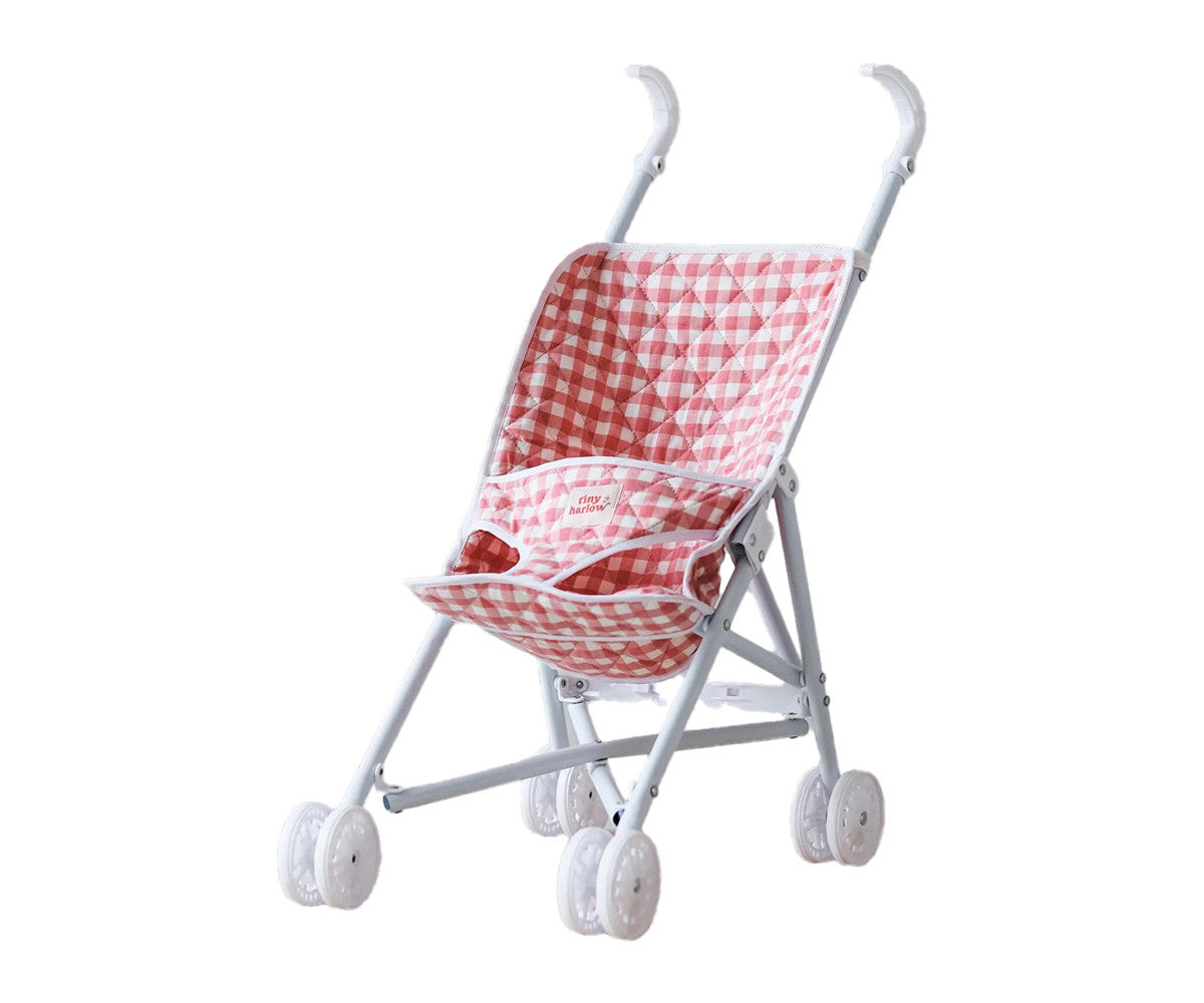 Cochecito para Muñecas - Cuadros Rosas