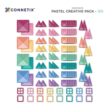 Connetix Bloques magnéticos - Pastel - 120 piezas