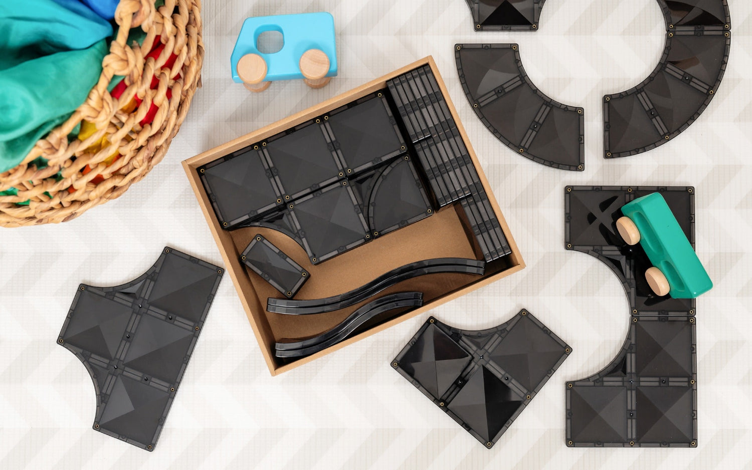 Connetix Bloques magnéticos - Pack carretera - 48 piezas (EXTENSIÓN)