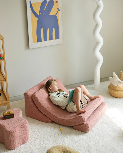 Moon chair - Teddy - Guava