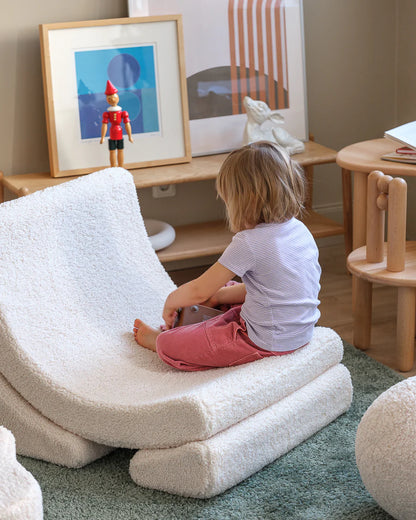 Moon chair - Teddy - Cream white
