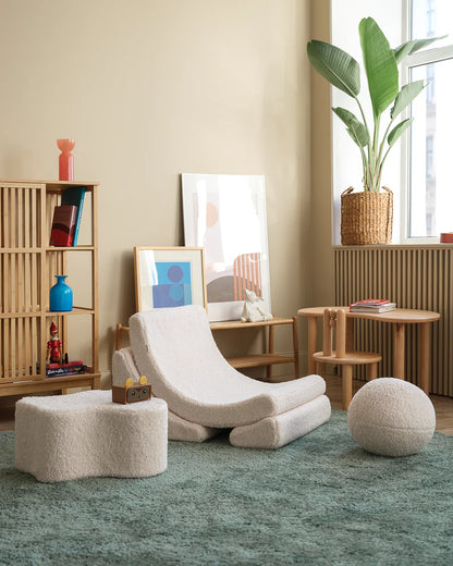 Moon chair - Teddy - Cream white