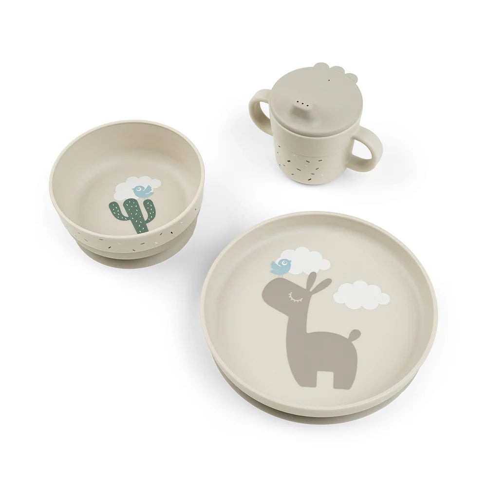 Juego 3 piezas de silicona (taza, bol y plato) - Lalee arena