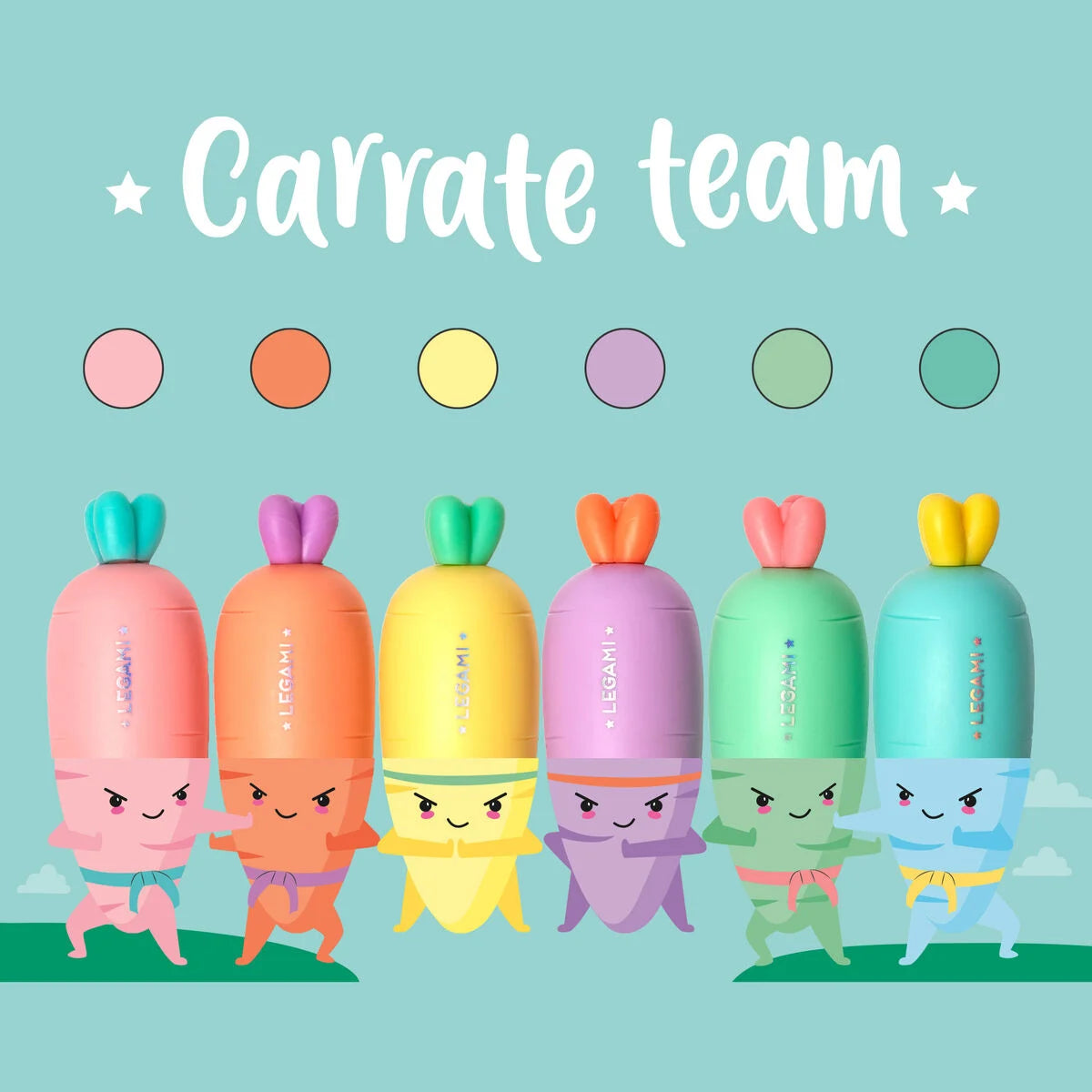 Set de 6 Mini Subrayadores - Zanahorias