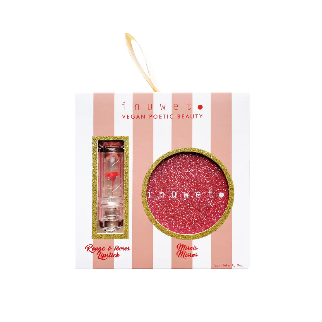Pack glitter FLOR - Espejo + bálsamo labial