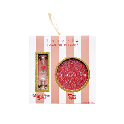 Pack glitter FLOR - Espejo + bálsamo labial