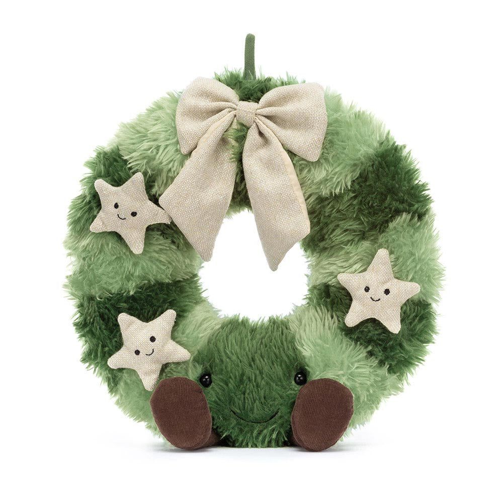 Peluche - Corona Navidad - Lazo y estrellas
