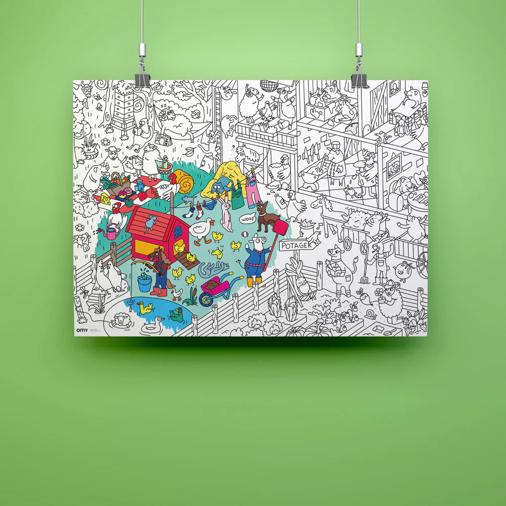 Poster XL para colorear - La Granja