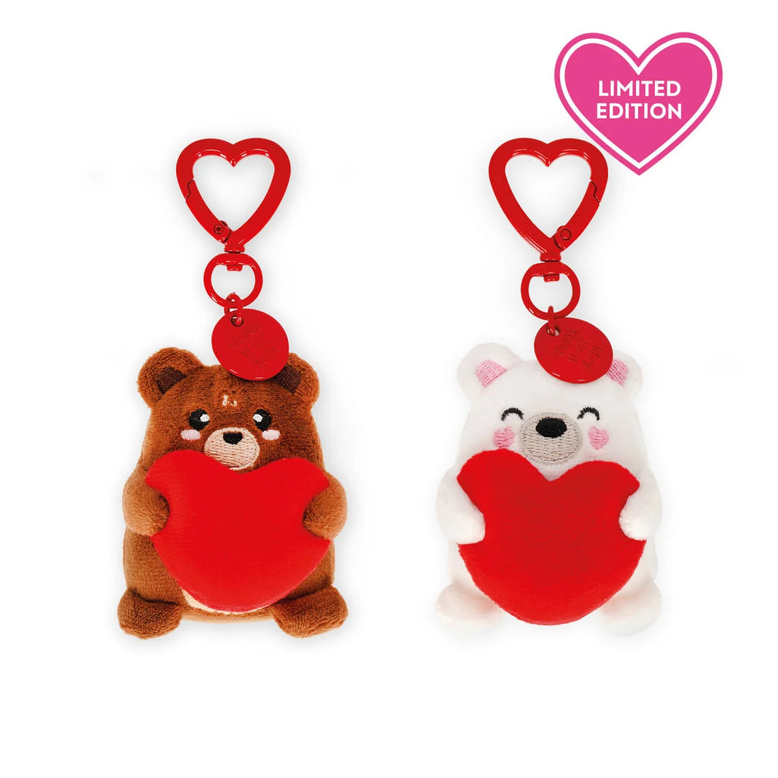 2 Llaveros - Ositos de peluche con corazón