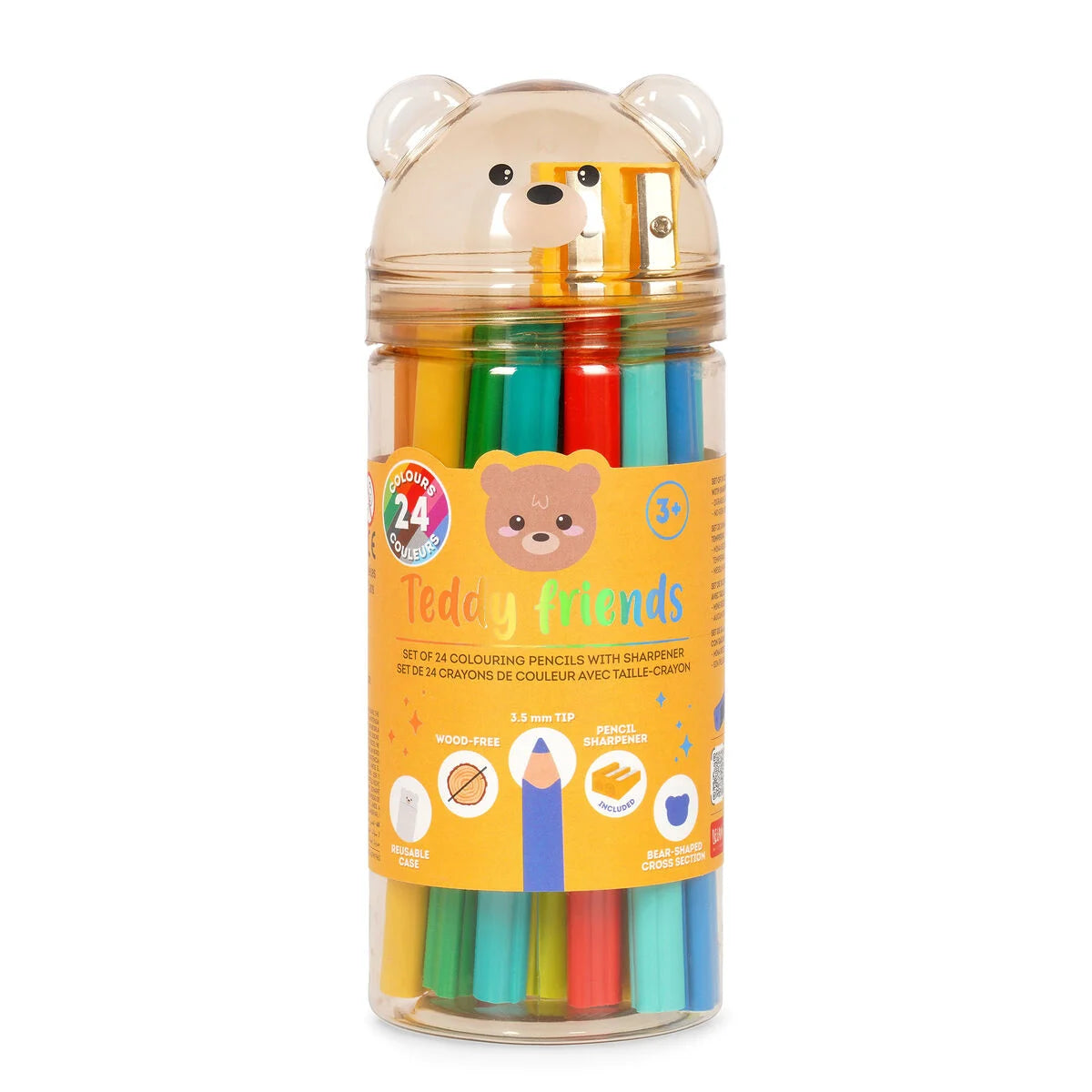 Set de 24 lápices de colores + Sacapuntas - Osito
