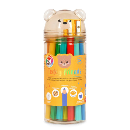 Set de 24 lápices de colores + Sacapuntas - Osito