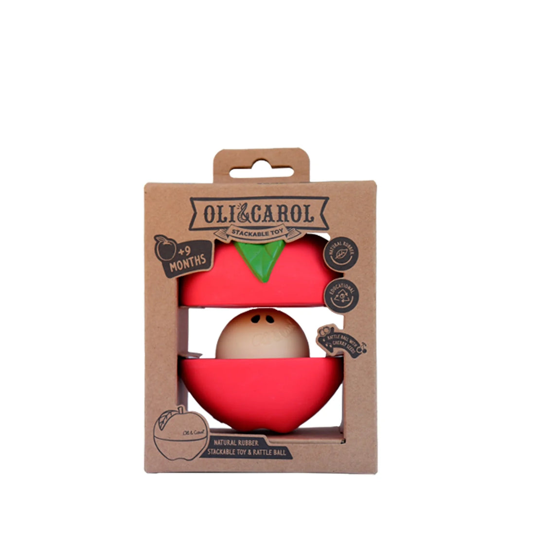 Juguete apilable + Sonajero - Manzana