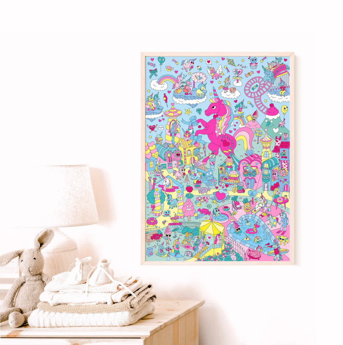 Poster XL para colorear + Pegatinas - Lily Unicornio