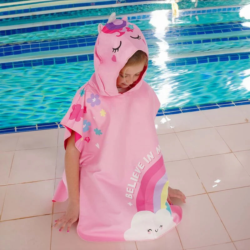 Poncho toalla - Unicornio