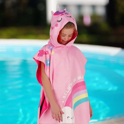 Poncho toalla - Unicornio