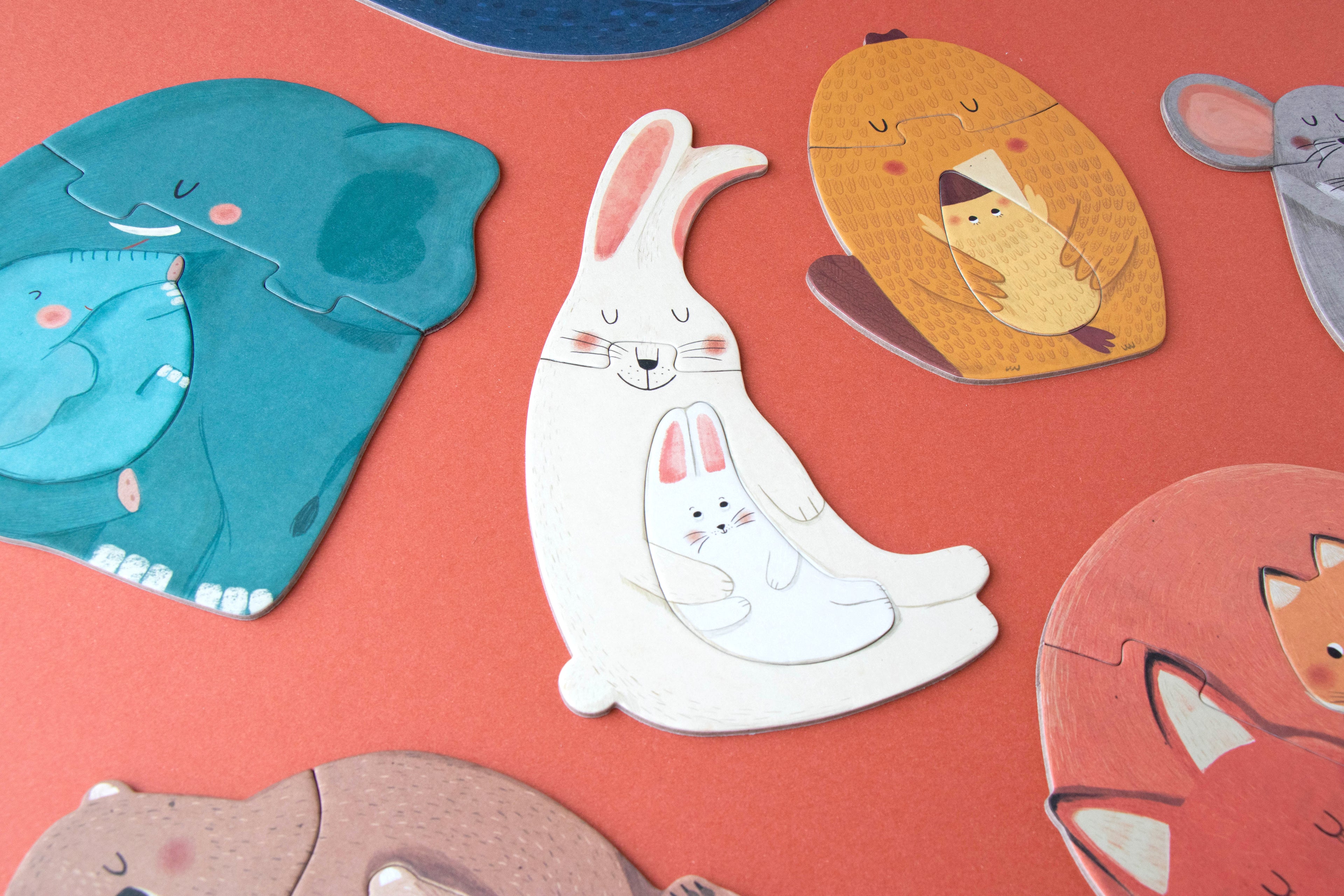 Puzzle con bolsa de tela - Mamá