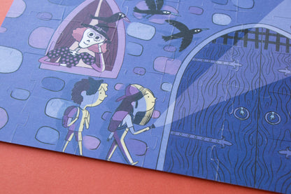 Puzzle con bolsa de tela - Castillo encantado