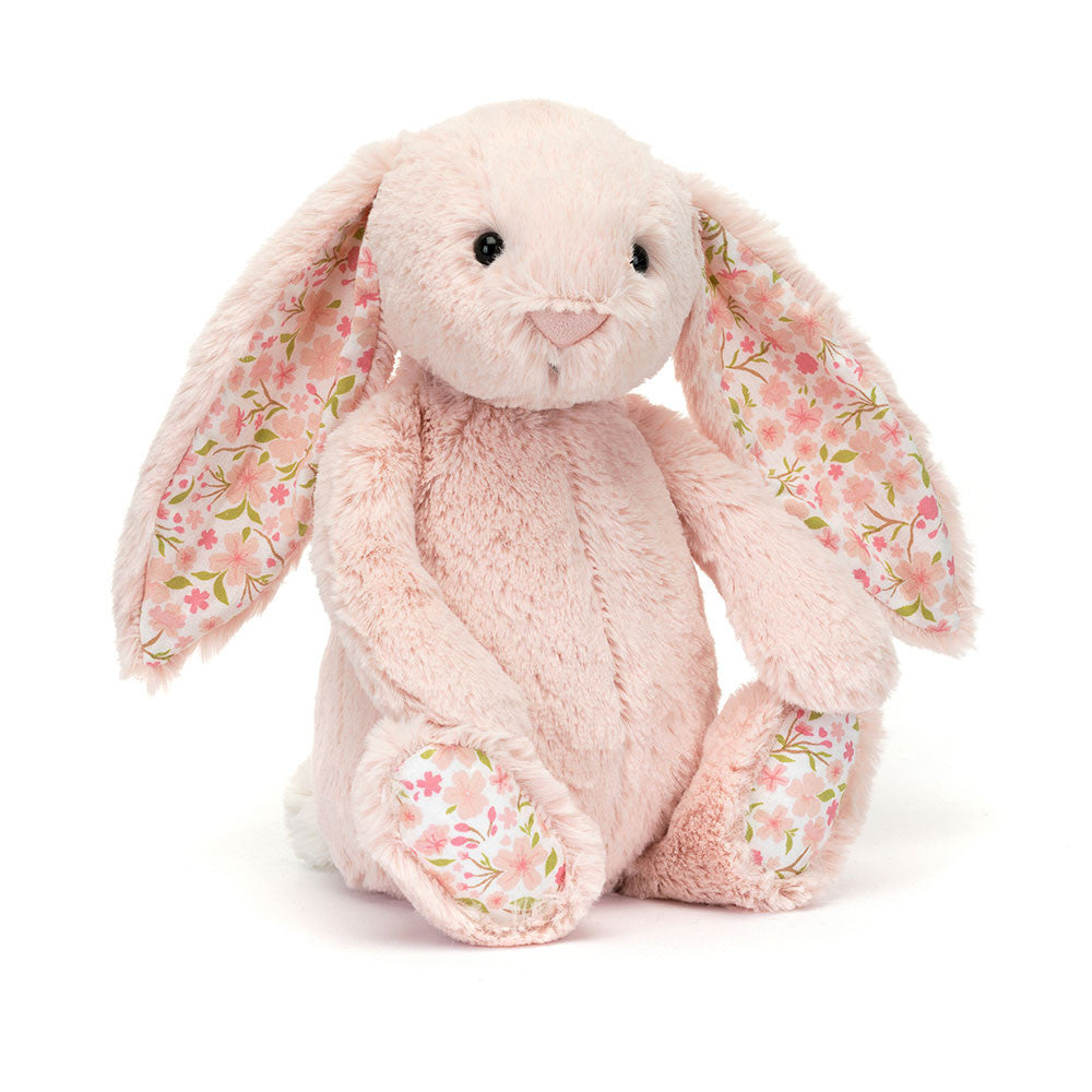 Peluche - Conejo rosa con orejas de flores (Pequeño)