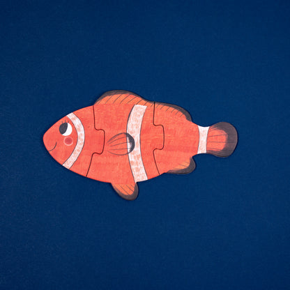 Puzzle con bolsa de tela - Animales del Mar (blue)