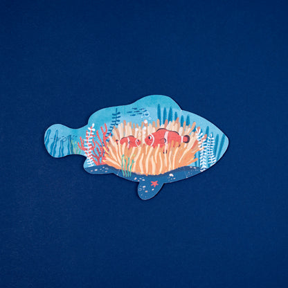 Puzzle con bolsa de tela - Animales del Mar (blue)