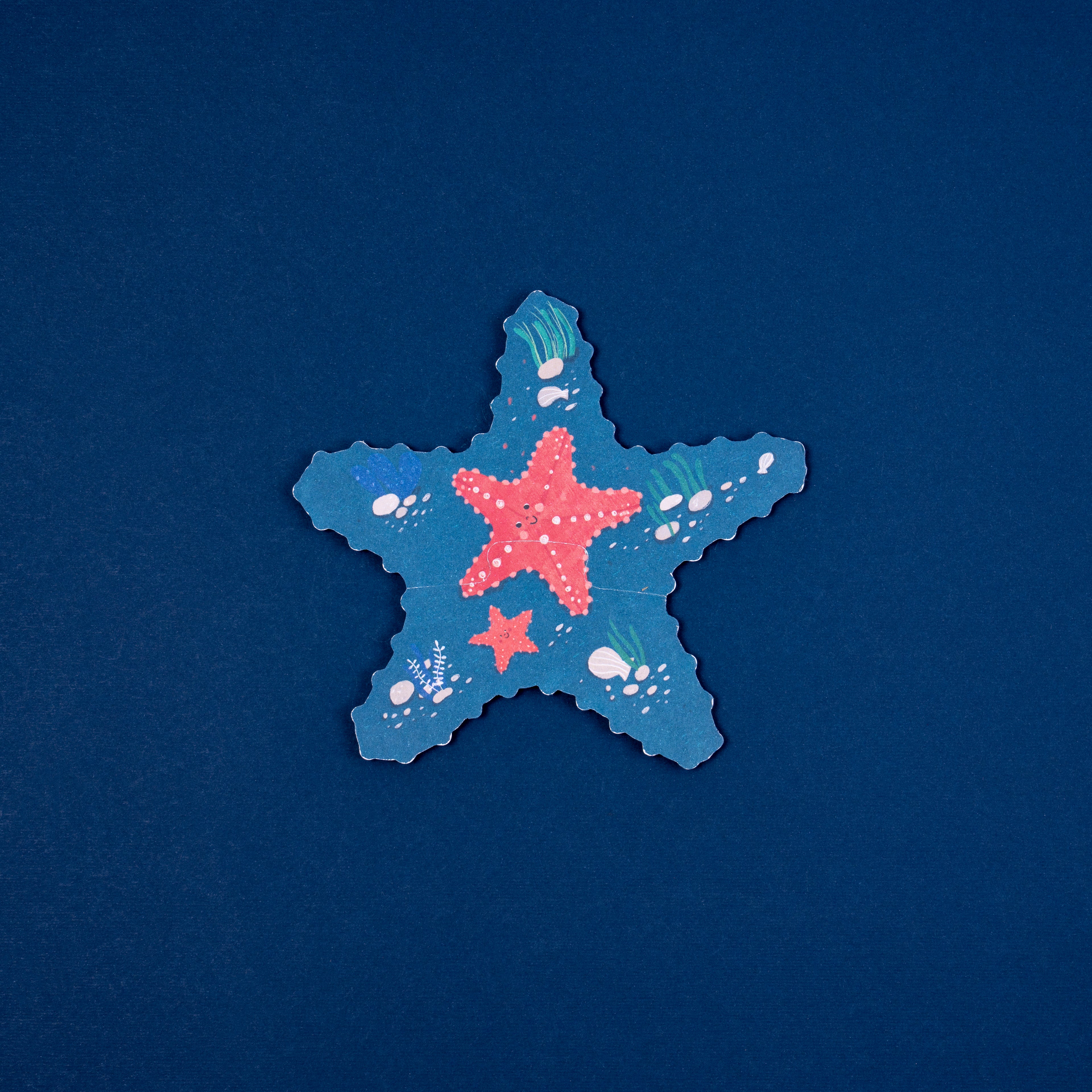 Puzzle con bolsa de tela - Animales del Mar (blue)