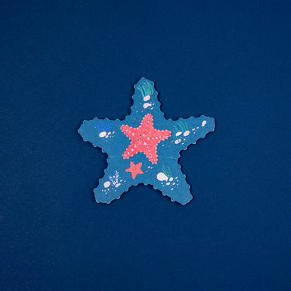 Puzzle con bolsa de tela - Animales del Mar (blue)