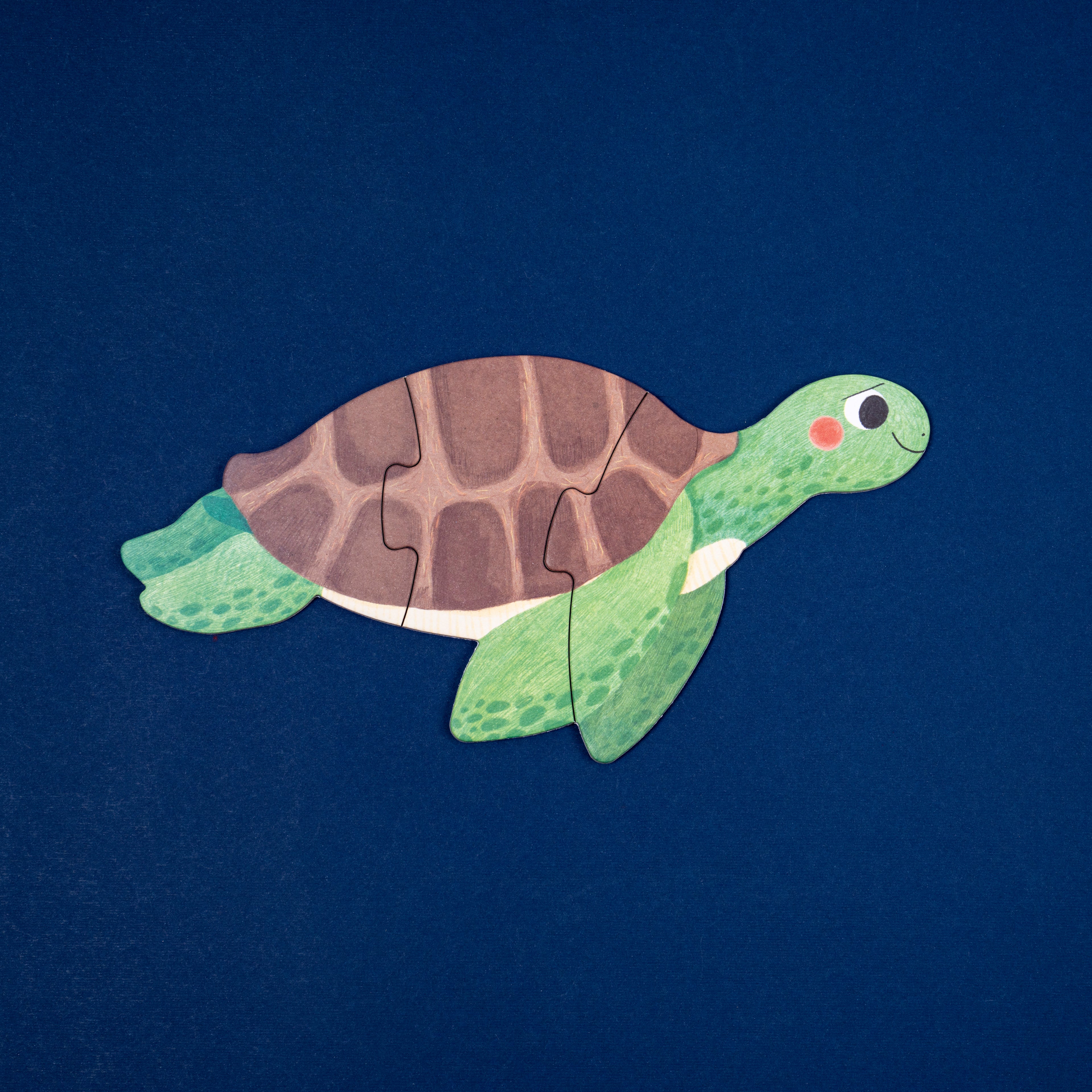 Puzzle con bolsa de tela - Animales del Mar (blue)