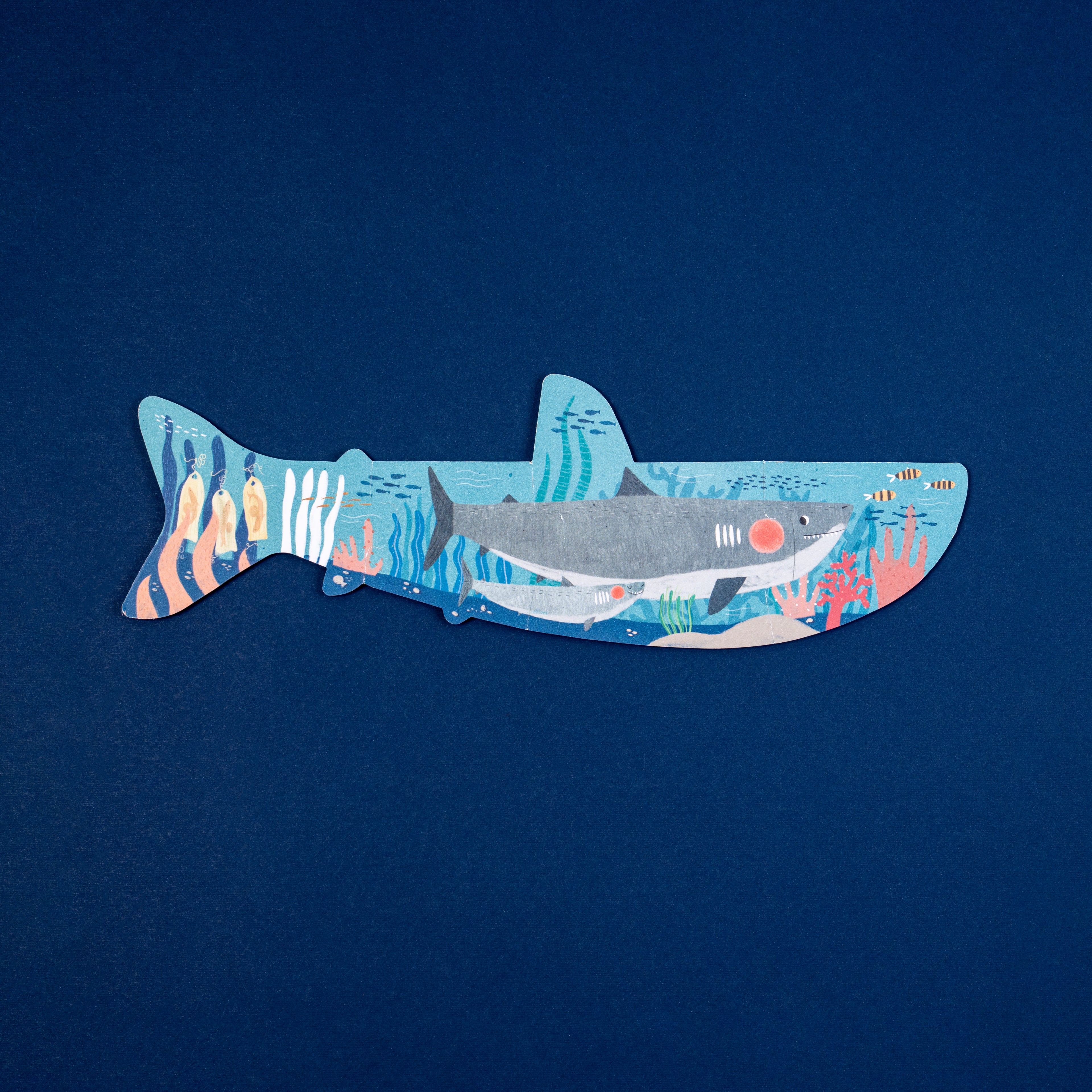 Puzzle con bolsa de tela - Animales del Mar (blue)