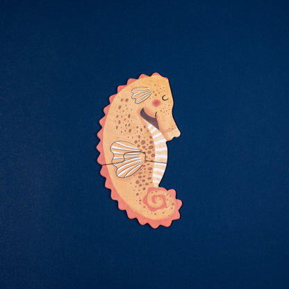 Puzzle con bolsa de tela - Animales del Mar (blue)