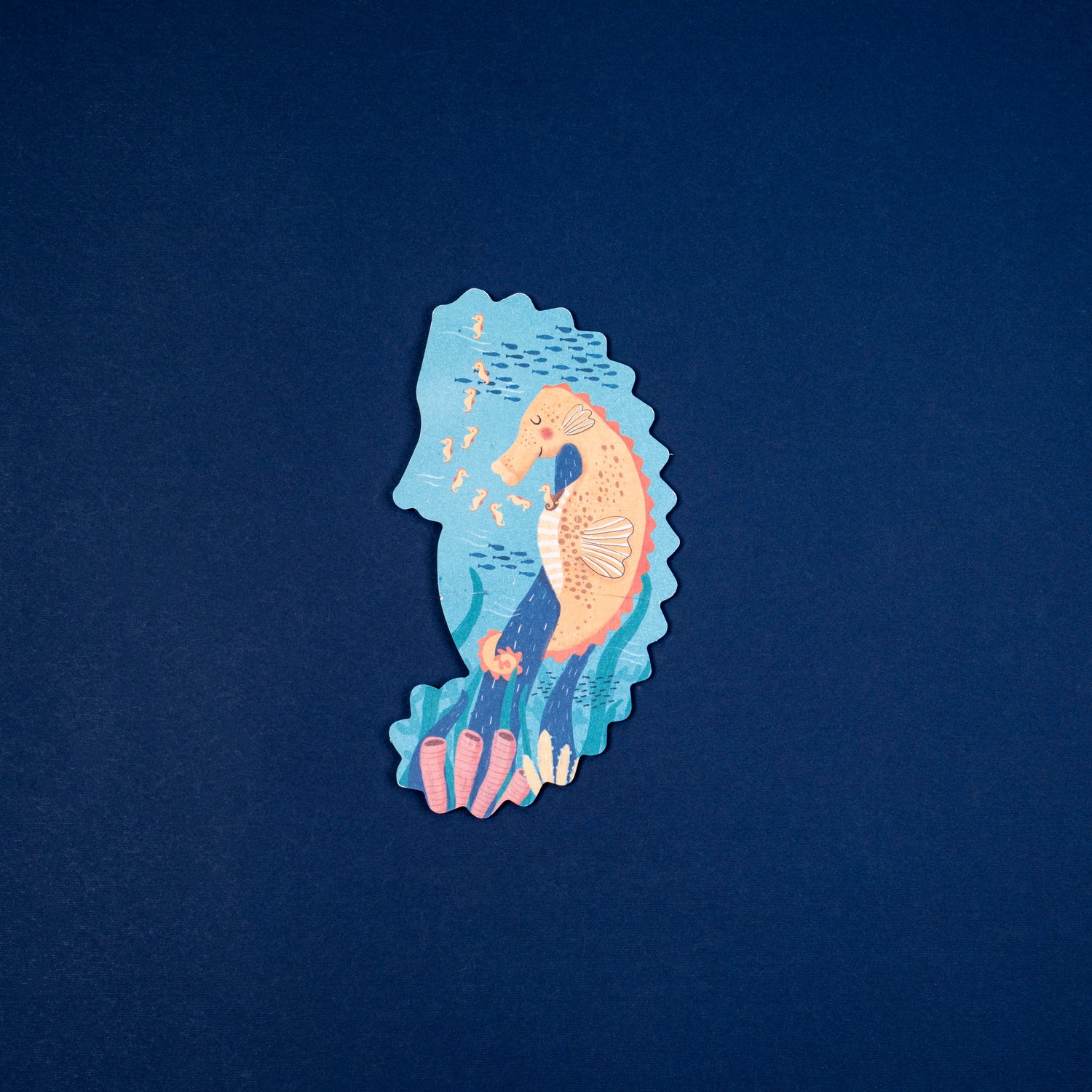 Puzzle con bolsa de tela - Animales del Mar (blue)