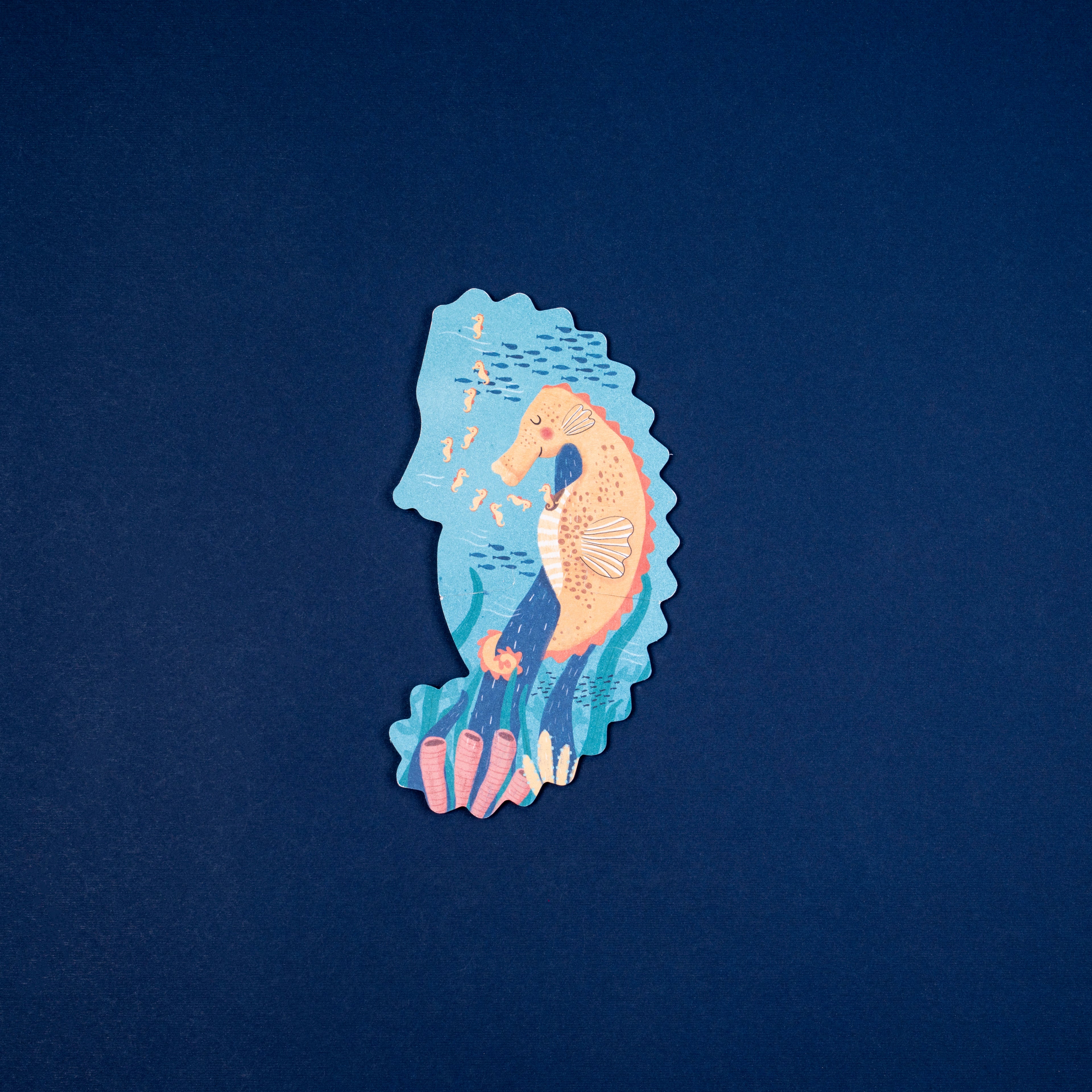 Puzzle con bolsa de tela - Animales del Mar (blue)