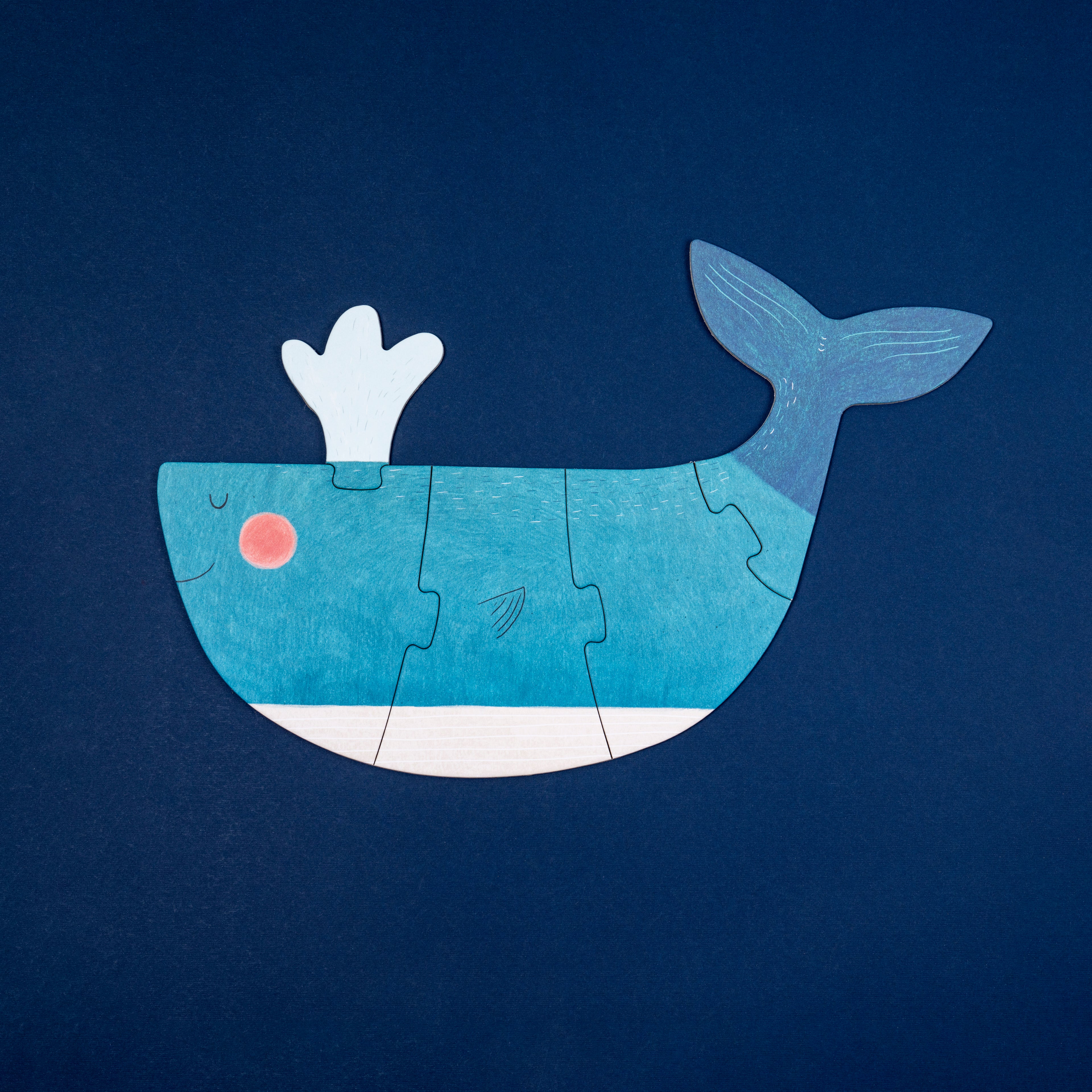 Puzzle con bolsa de tela - Animales del Mar (blue)