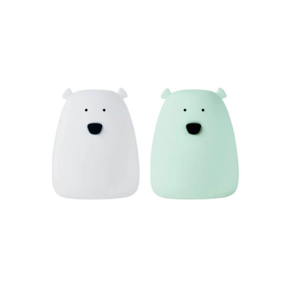 Set de 2 Mini Lámparas - Oso Blanco y Menta