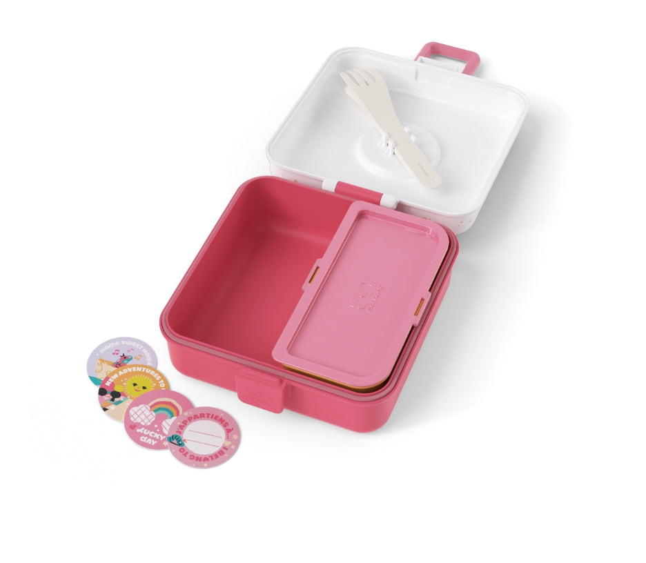 Caja almuerzo Rosa - Pájaros (3 tamaños)