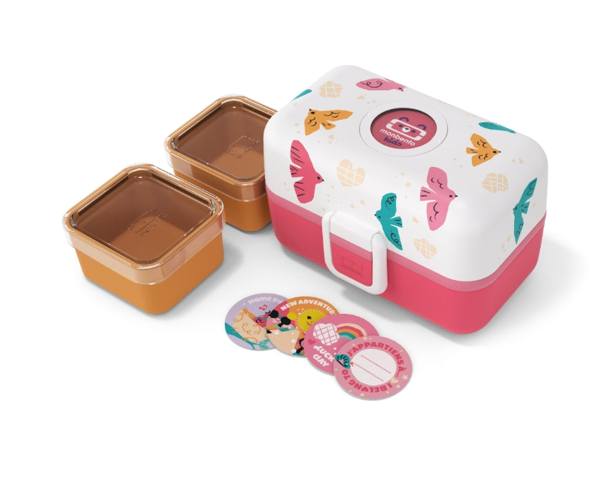 Caja almuerzo Rosa - Pájaros (3 tamaños)