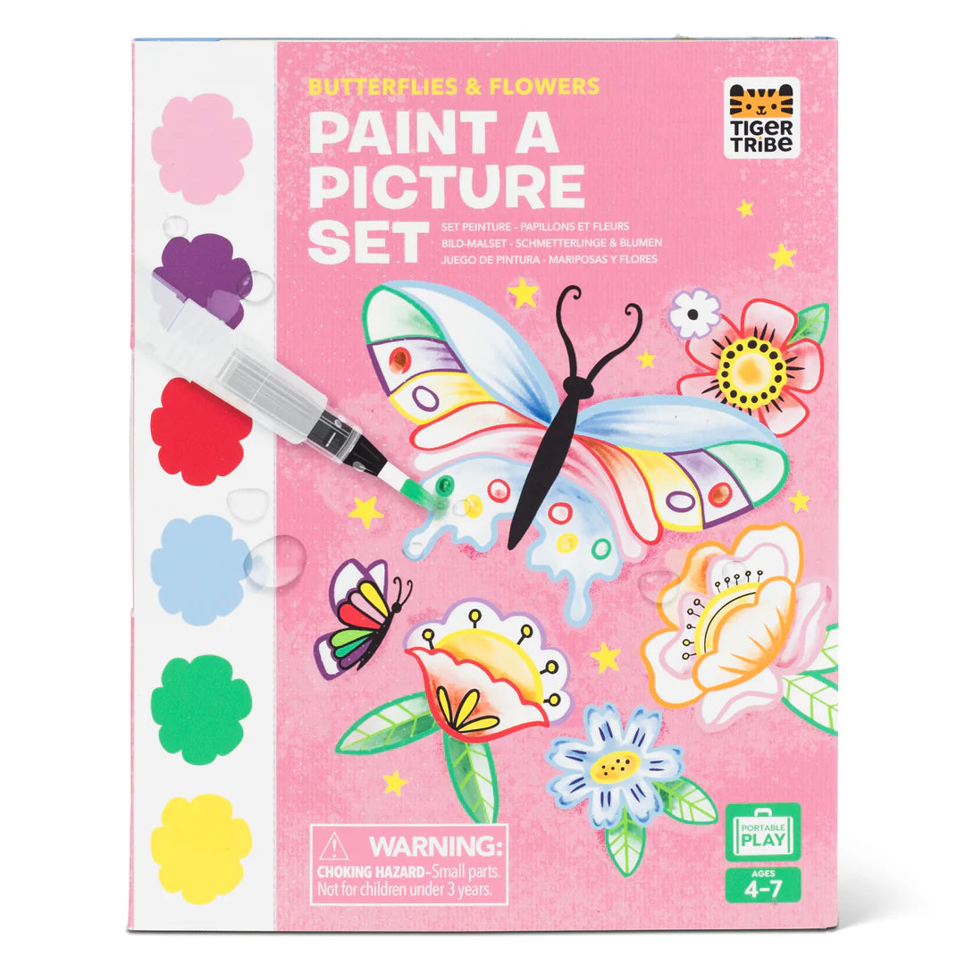Set de Pintura - Acuarela - Mariposas y Flores