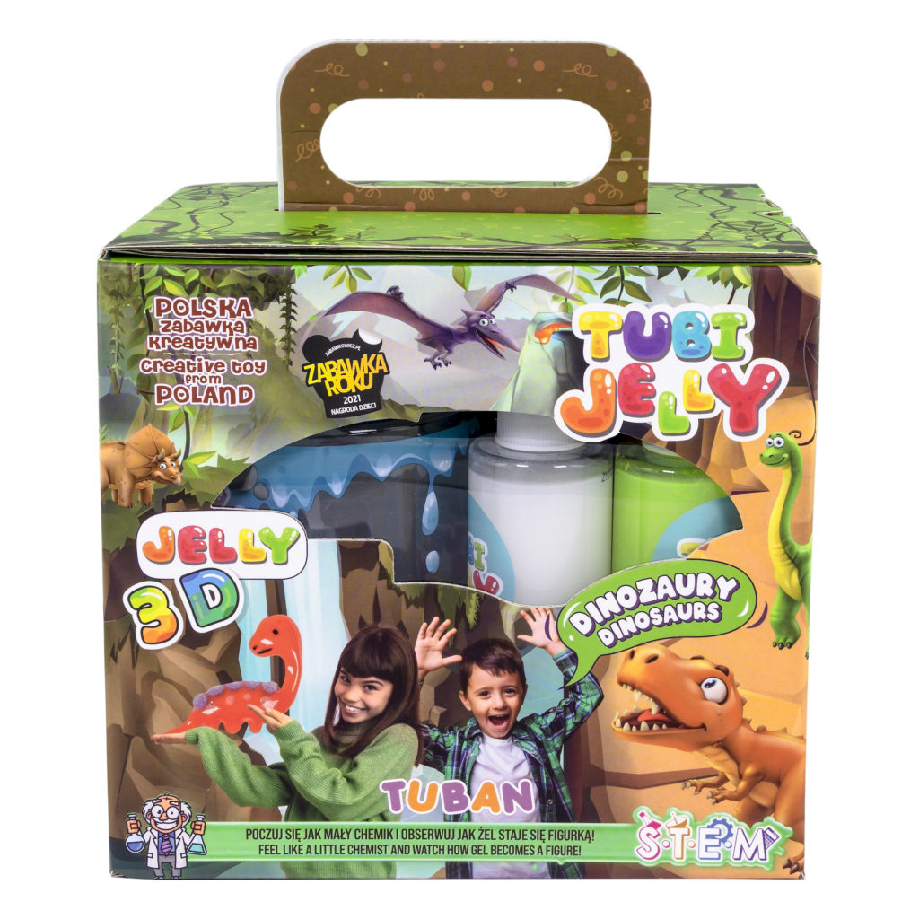 Set de gelatina en tubo + acuario - Dinos (6 colores)