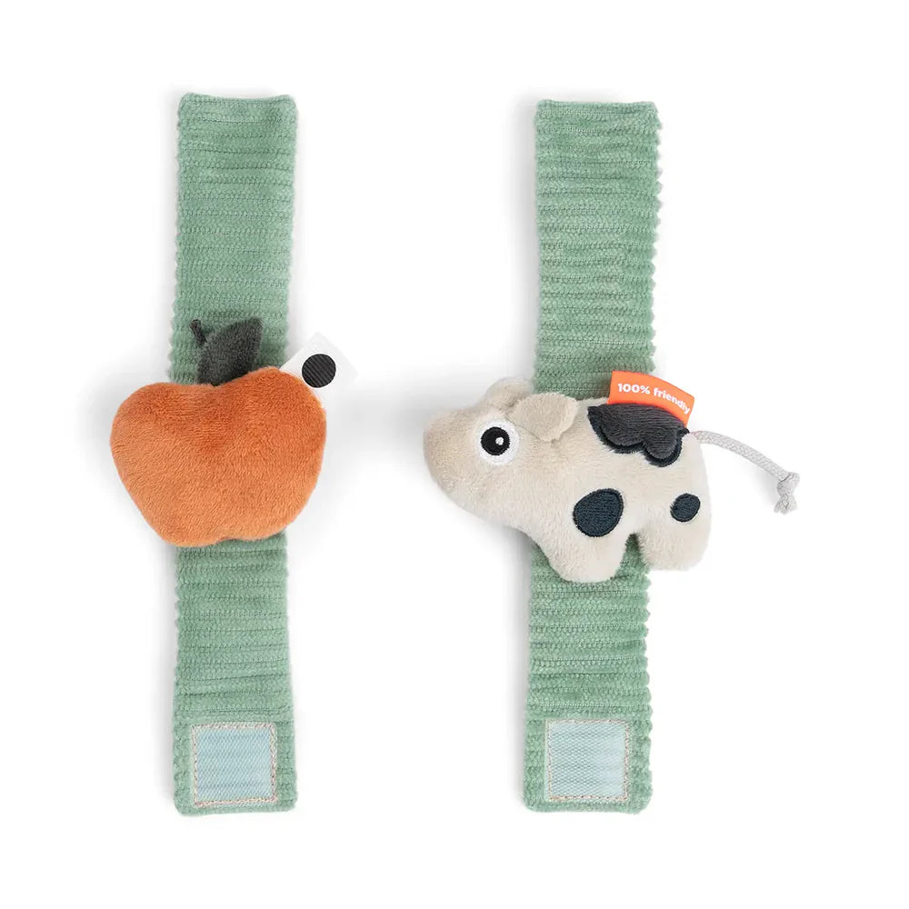 Brazalete sonajero - Vaca y Manzana