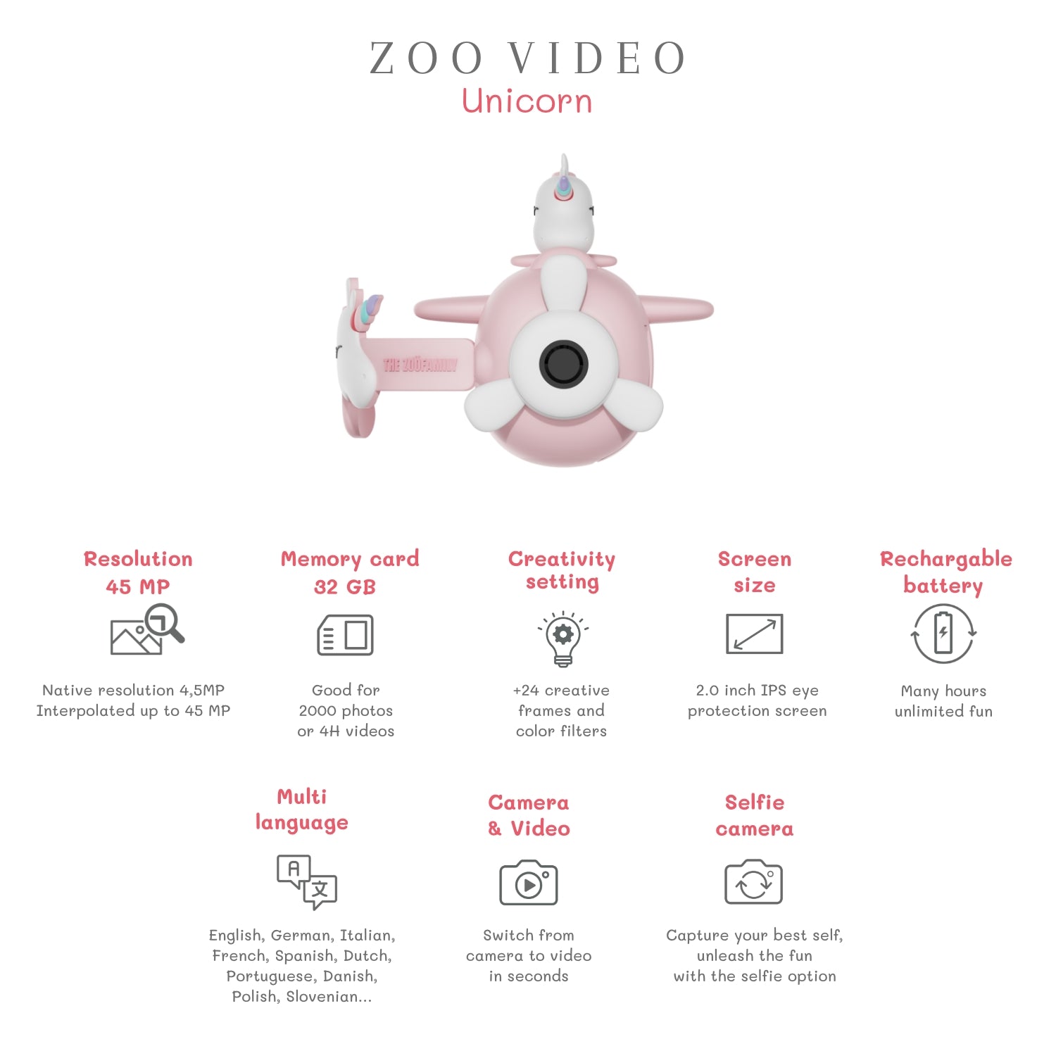 Cámara de vídeo Zoo - Unicornio