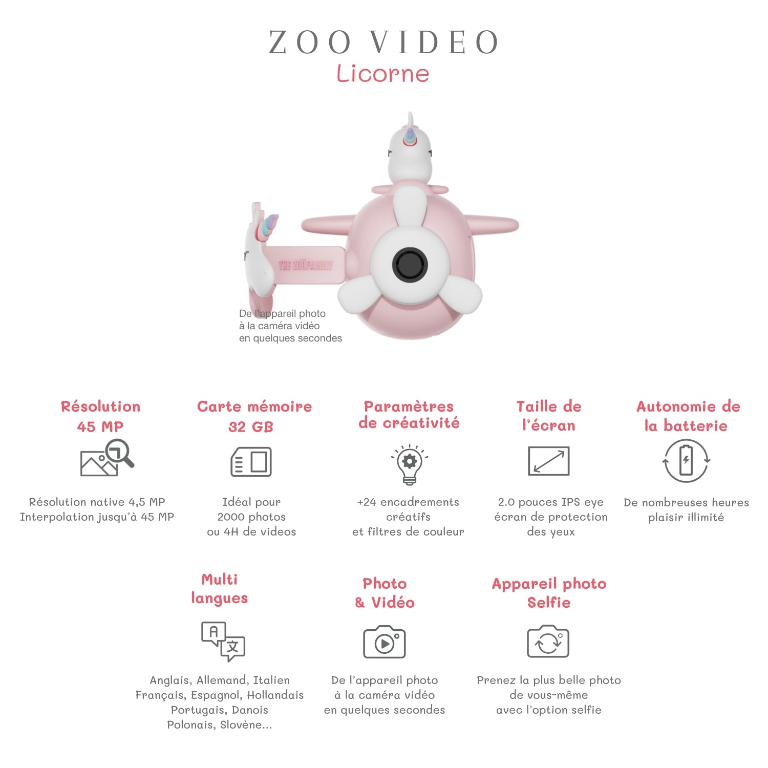 Cámara de vídeo Zoo - Unicornio