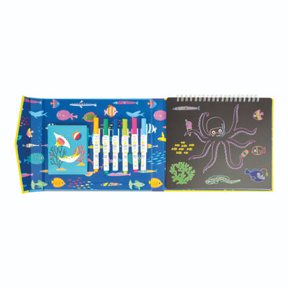 Cuaderno pizarra y rotuladores de tiza - Océano