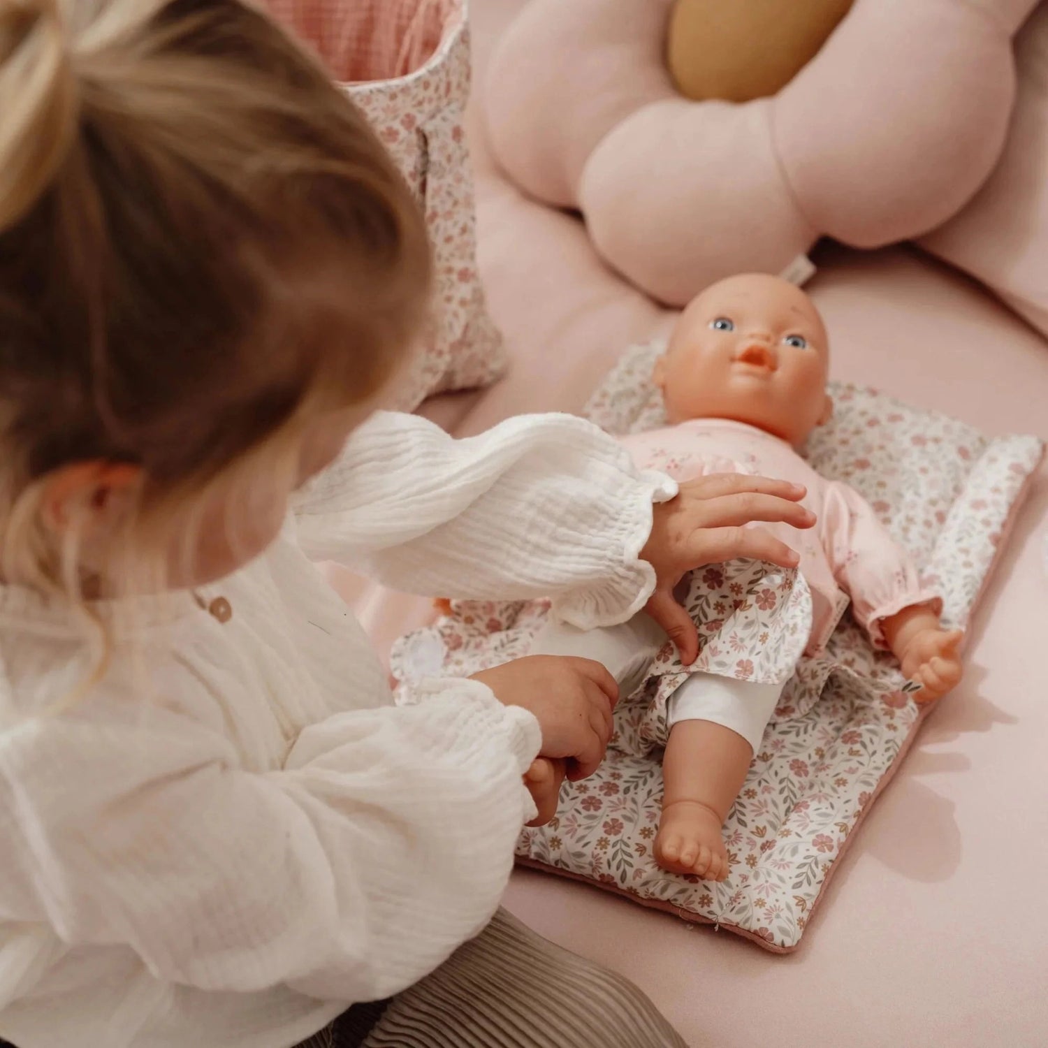 Pañalera / Bolso Cambiador para Muñecas - Soft Flowers