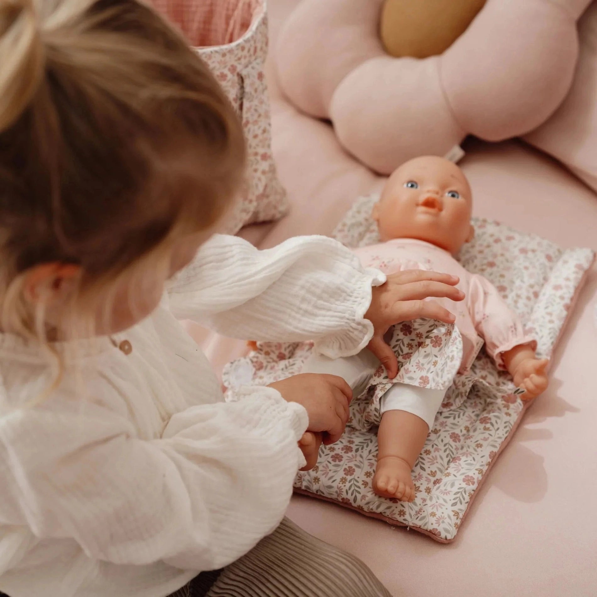 Pañalera / Bolso Cambiador para Muñecas - Soft Flowers