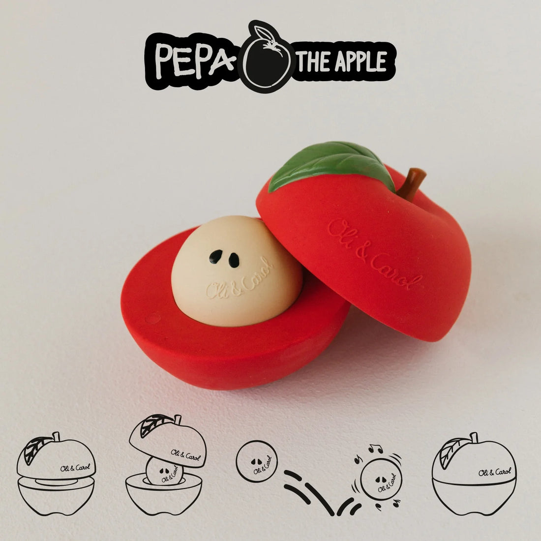 Juguete apilable + Sonajero - Manzana